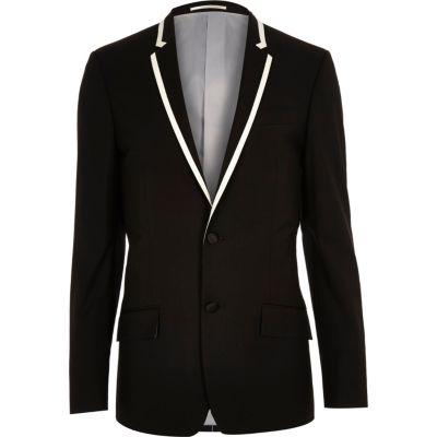 Black skinny fit prom suit jacket